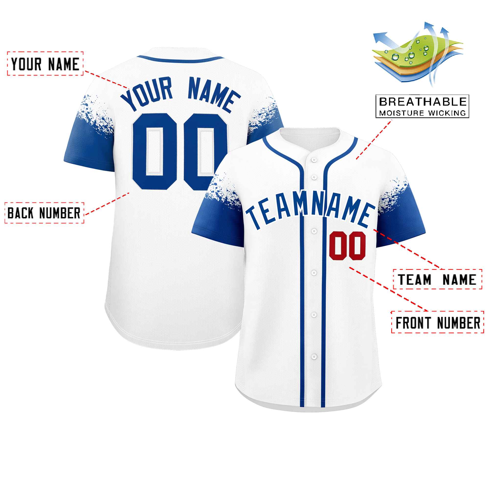 Custom White Royal Personalized Raglan Sleeves Design Authentic Baseball Jersey