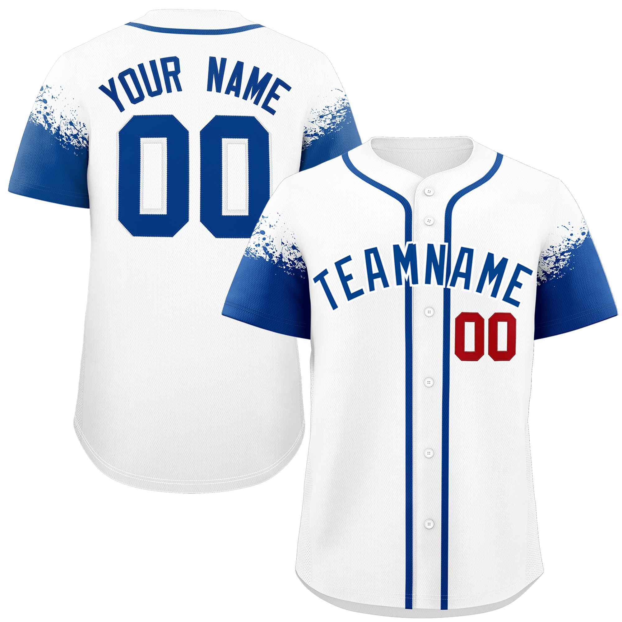 Custom White Royal Personalized Raglan Sleeves Design Authentic Baseball Jersey