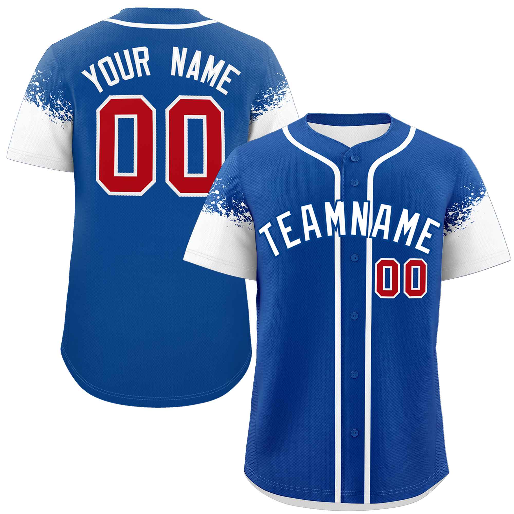 Custom Royal White Personalized Raglan Sleeves Design Authentic Baseball Jersey