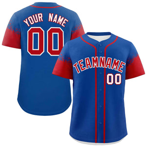 Custom Royal Red Personalized Raglan Sleeves Design Authentic Baseball Jersey