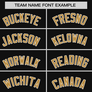 Custom Black Old Gold Personalized Raglan Sleeves Design Authentic Baseball Jersey