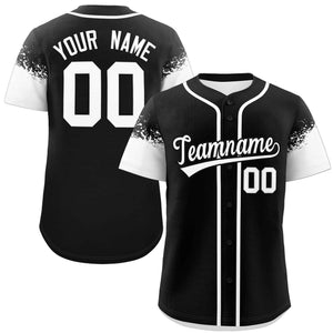 Custom Black White Personalized Raglan Sleeves Design Authentic Baseball Jersey