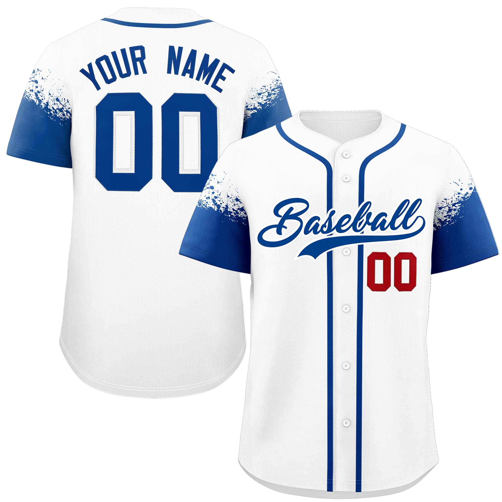 Custom White Royal Personalized Raglan Sleeves Design Authentic Baseball Jersey