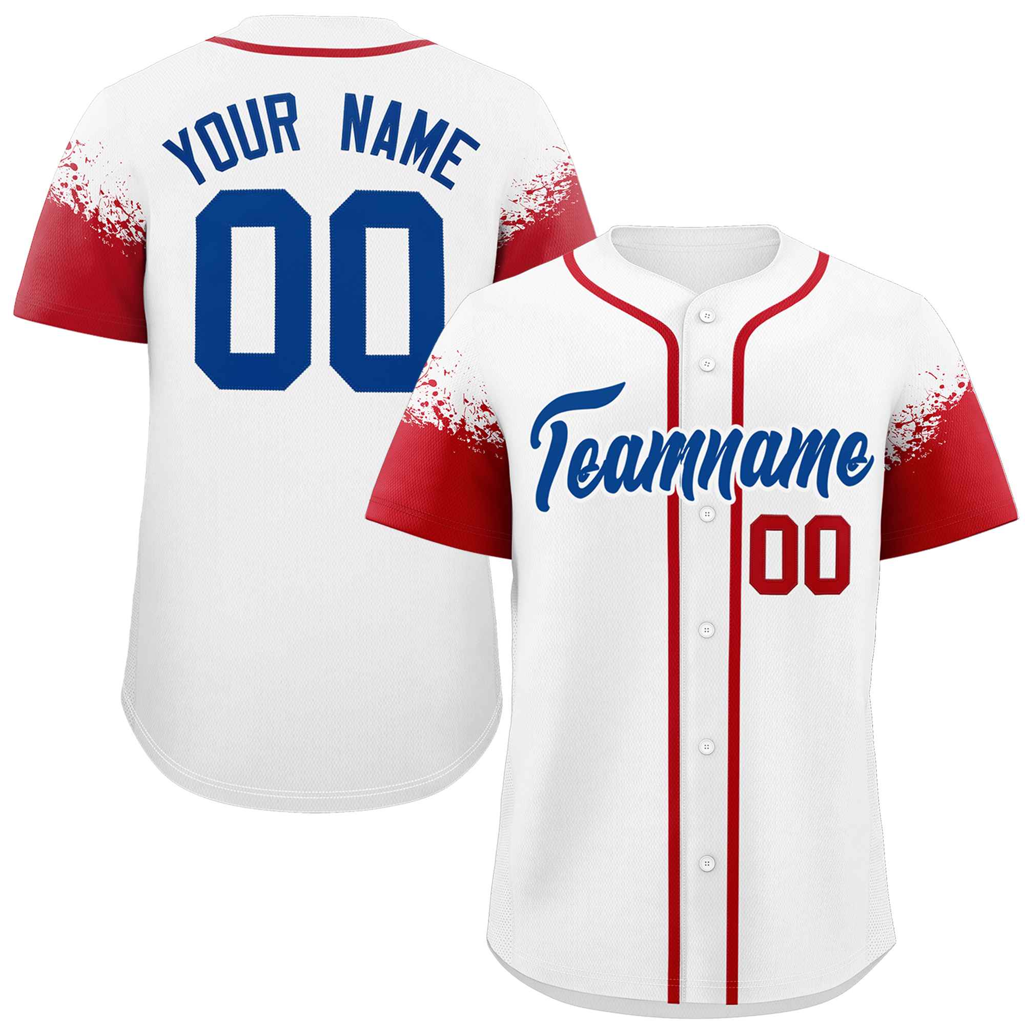 Custom White Red Personalized Raglan Sleeves Design Authentic Baseball Jersey