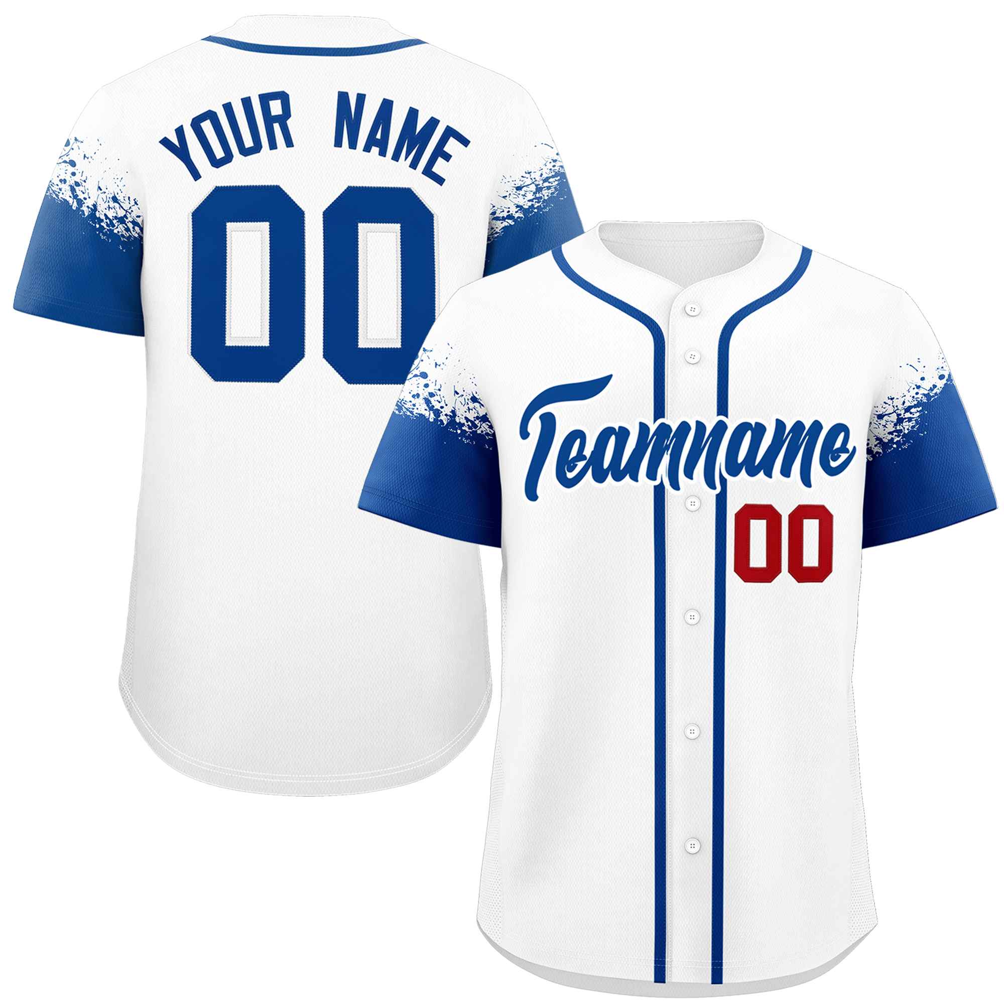 Custom White Royal Personalized Raglan Sleeves Design Authentic Baseball Jersey