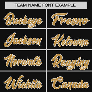 Custom Black Old Gold Personalized Raglan Sleeves Design Authentic Baseball Jersey