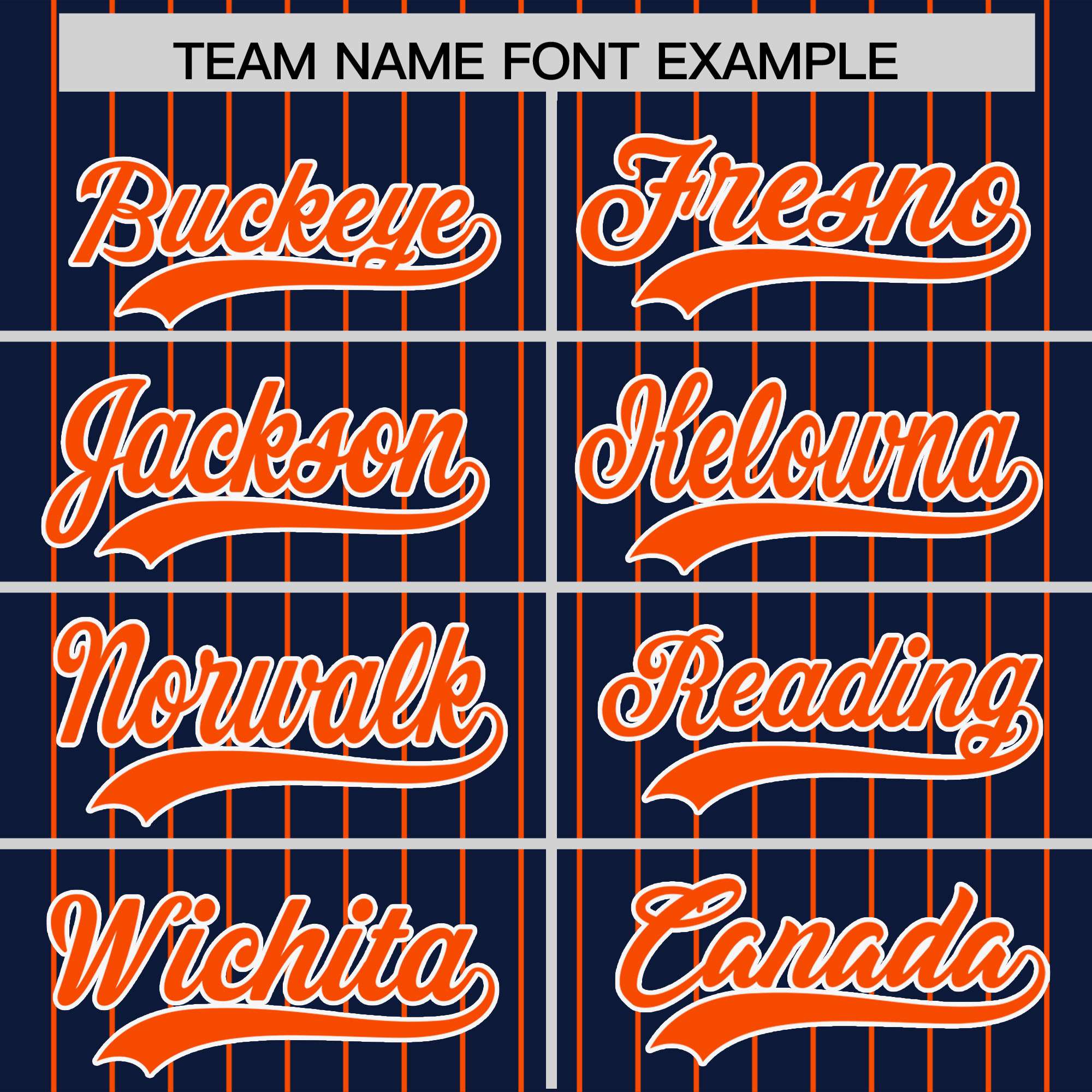 Custom Navy Orange Pinstripe Personalized Two-Tone Authentic Baseball Jersey