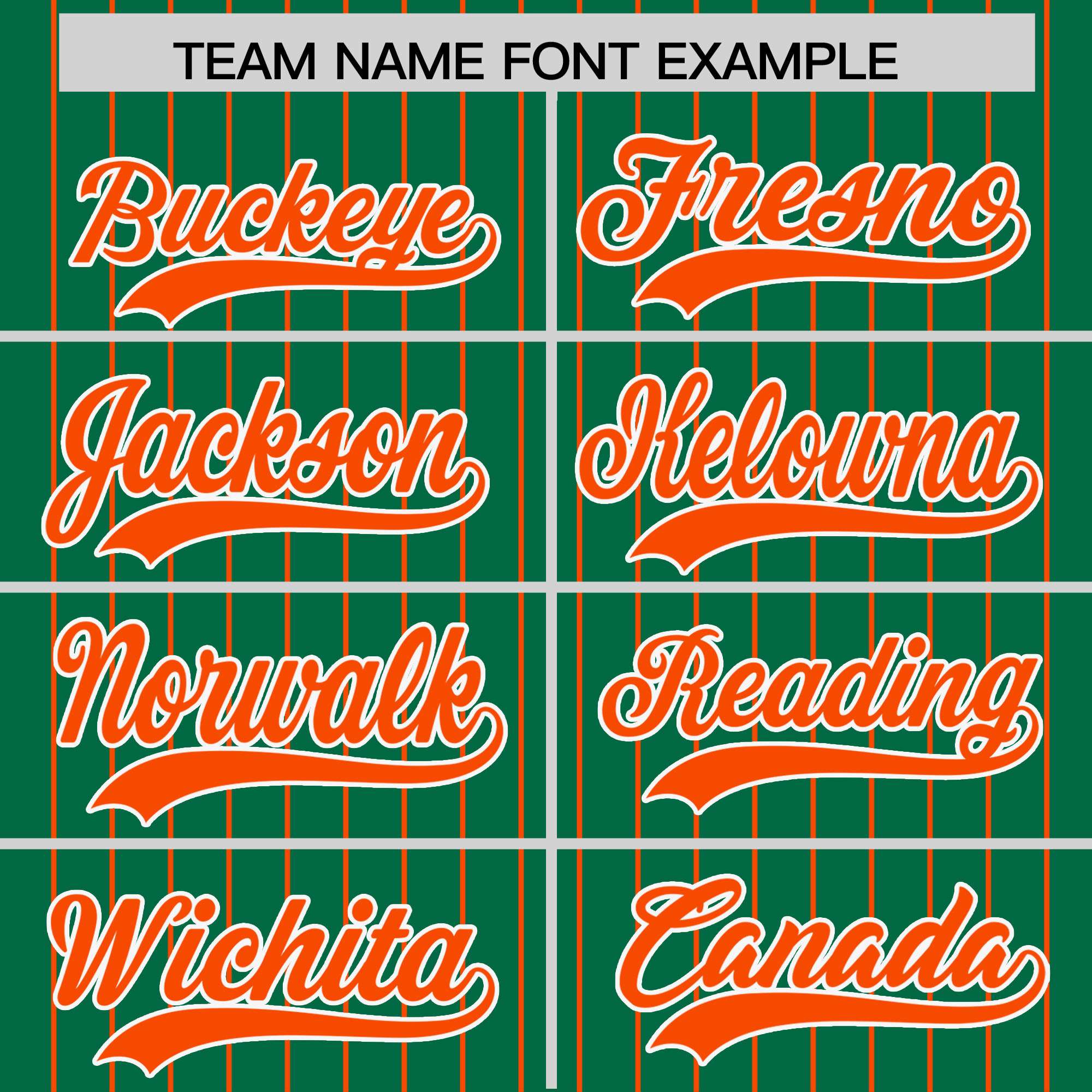 Custom Kelly Green Orange Pinstripe Personalized Two-Tone Authentic Baseball Jersey