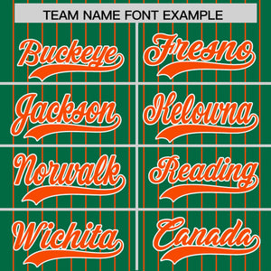 Custom Kelly Green Orange Pinstripe Personalized Two-Tone Authentic Baseball Jersey