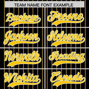 Custom Black Gold Pinstripe Personalized Two-Tone Authentic Baseball Jersey