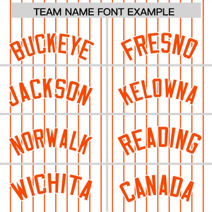 Custom White Orange Pinstripe Personalized Two-Tone Authentic Baseball Jersey