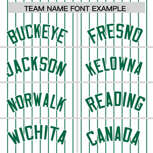 Custom White Kelly Green Pinstripe Personalized Two-Tone Authentic Baseball Jersey