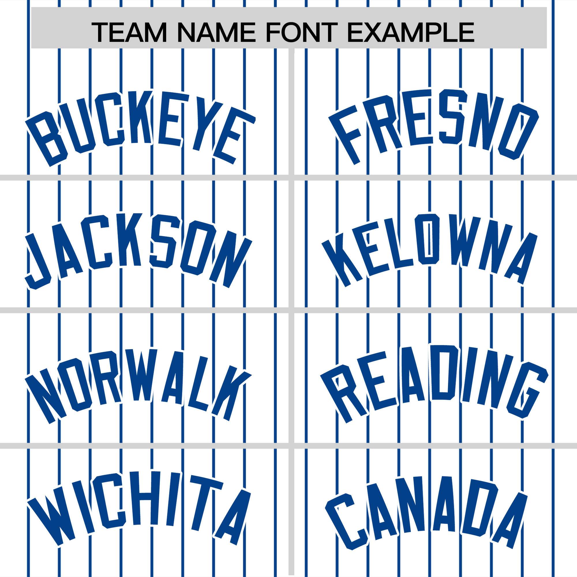 Custom White Royal Pinstripe Personalized Two-Tone Authentic Baseball Jersey