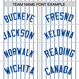 Custom White Royal Pinstripe Personalized Two-Tone Authentic Baseball Jersey