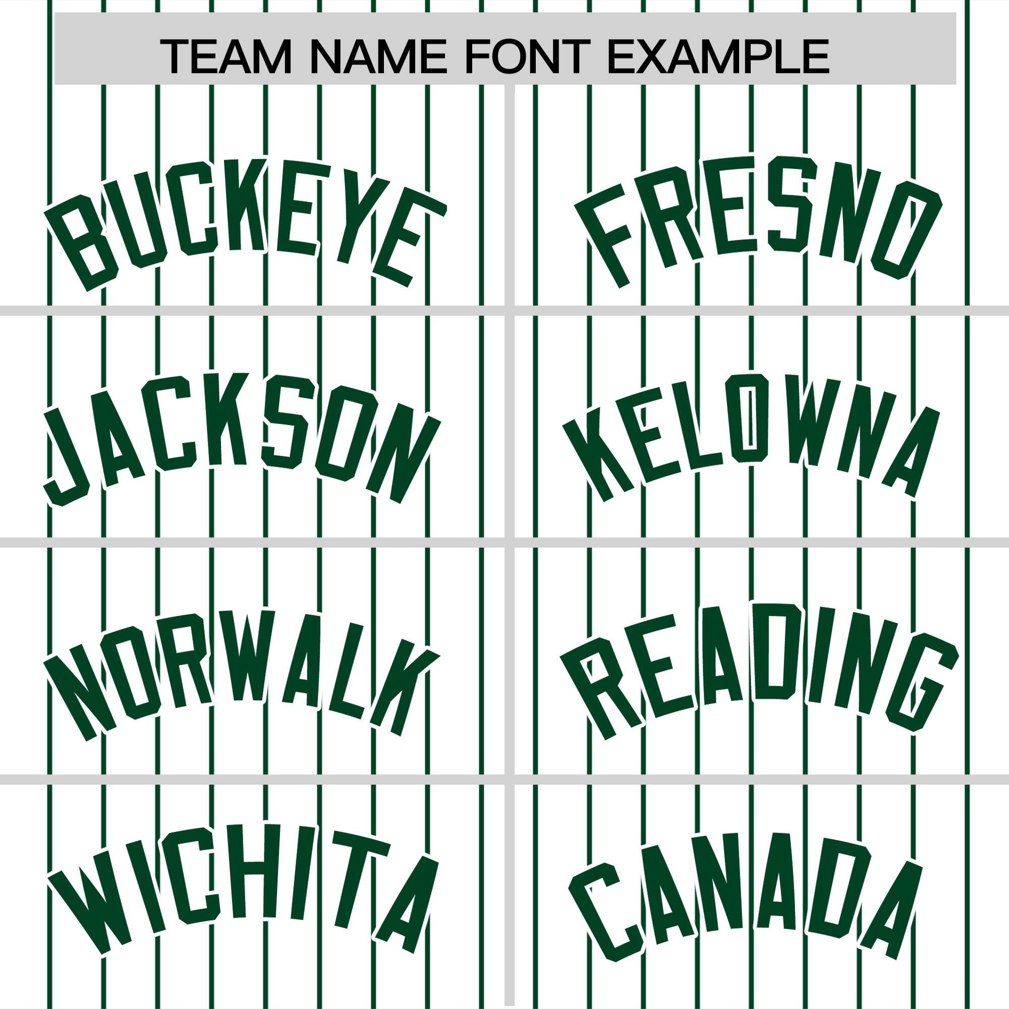 Custom White Green Pinstripe Personalized Two-Tone Authentic Baseball Jersey