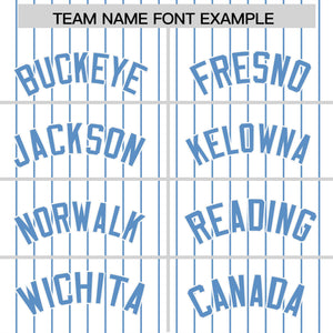 Custom White Light Blue Pinstripe Personalized Two-Tone Authentic Baseball Jersey