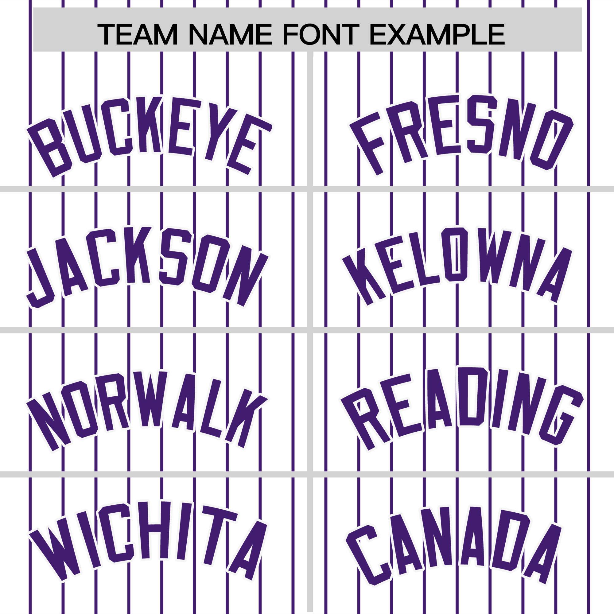 Custom White Purple Pinstripe Personalized Two-Tone Authentic Baseball Jersey