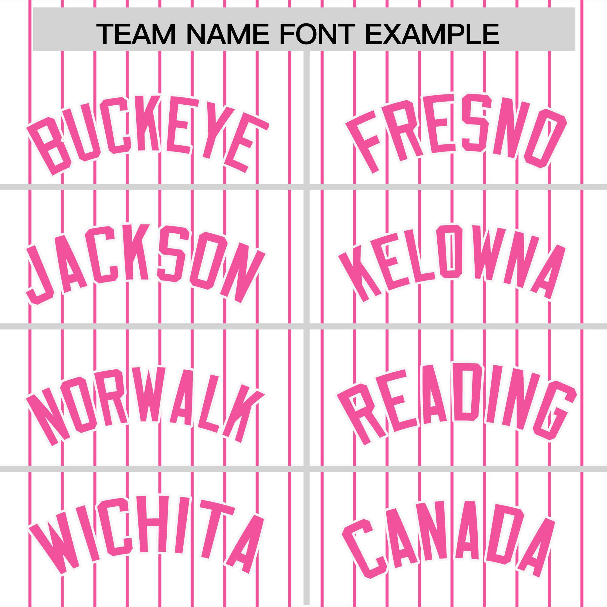 Custom White Pink Pinstripe Personalized Two-Tone Authentic Baseball Jersey