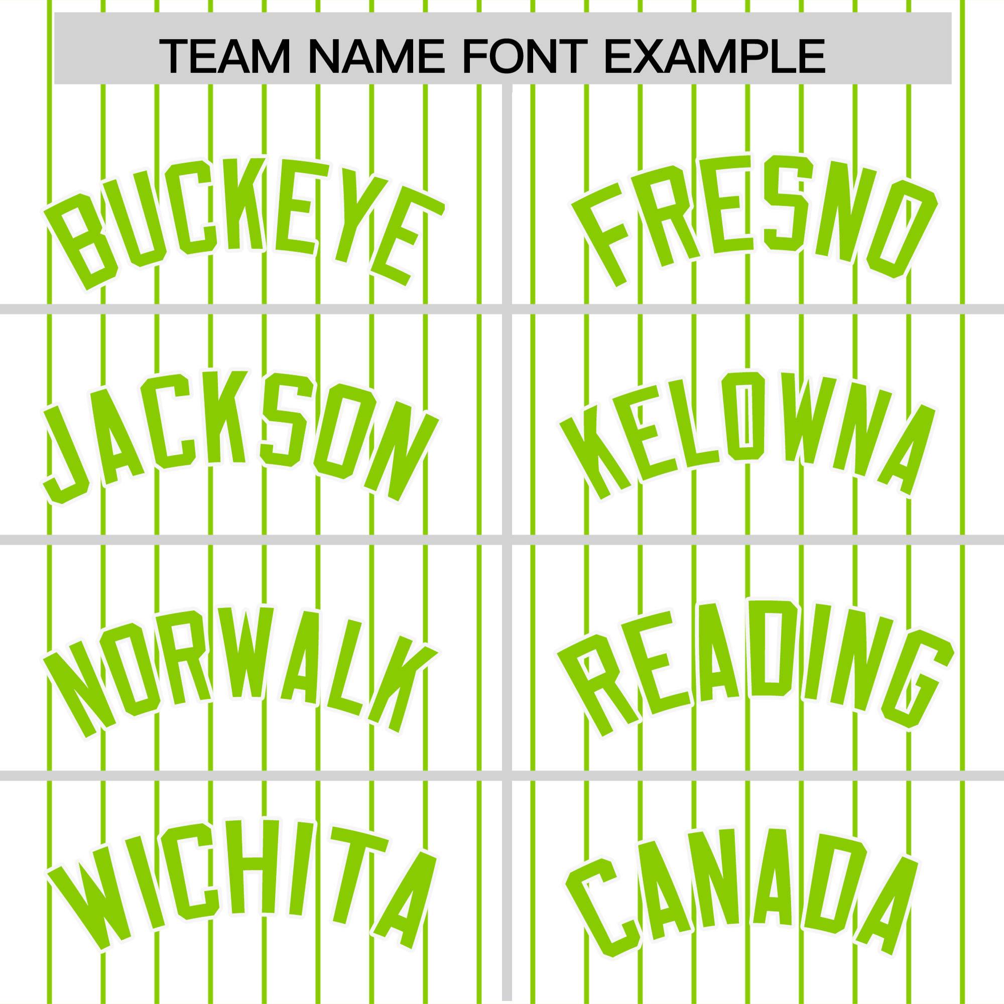 Custom White Neon Green Pinstripe Personalized Two-Tone Authentic Baseball Jersey