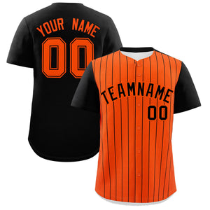 Custom Black Black Pinstripe Personalized Two-Tone Authentic Baseball Jersey