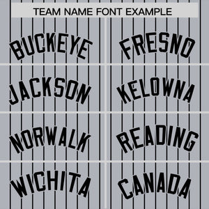 Custom Gray Black Pinstripe Personalized Two-Tone Authentic Baseball Jersey