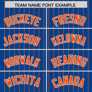 Custom Royal Orange Pinstripe Personalized Two-Tone Authentic Baseball Jersey