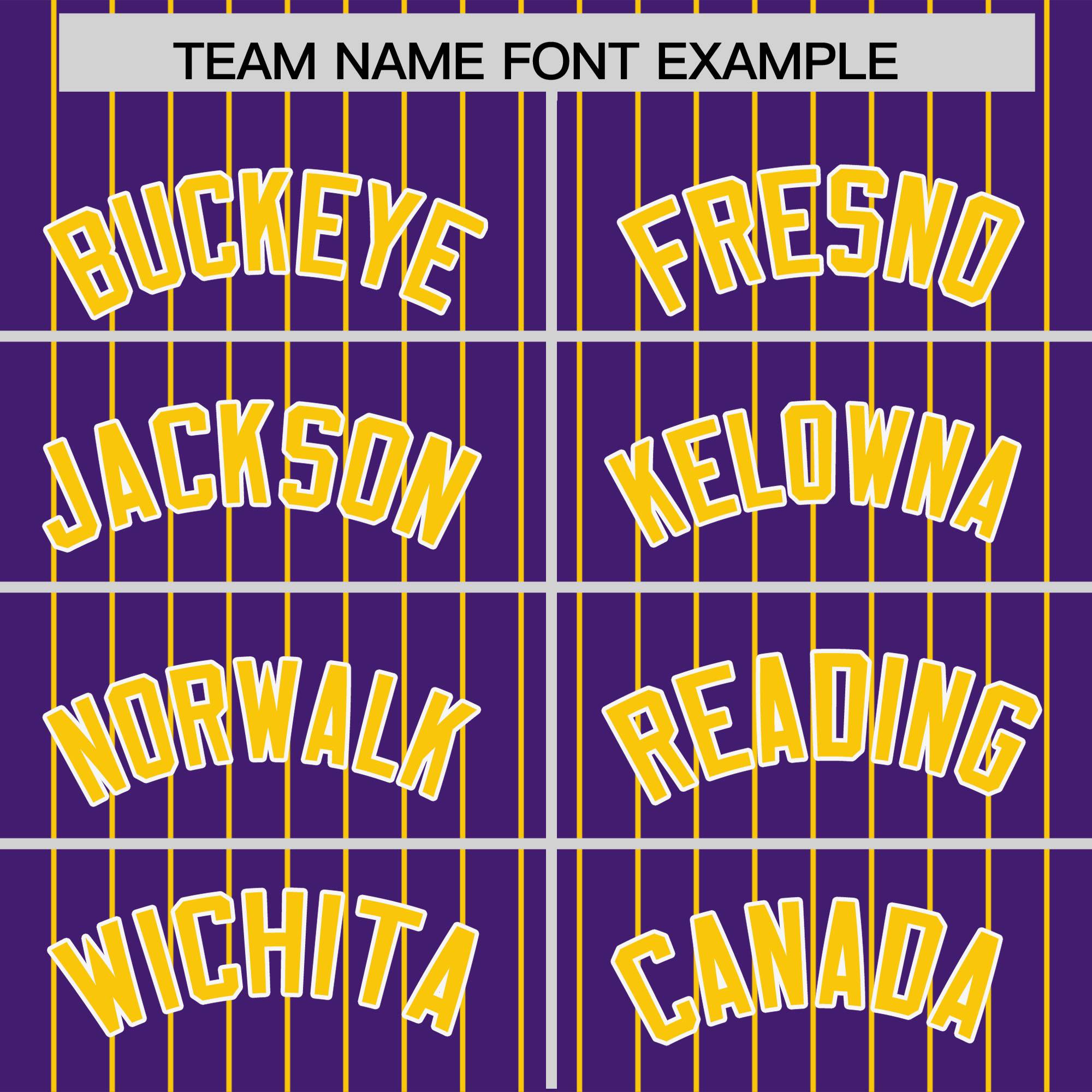 Custom Purple Gold Pinstripe Personalized Two-Tone Authentic Baseball Jersey