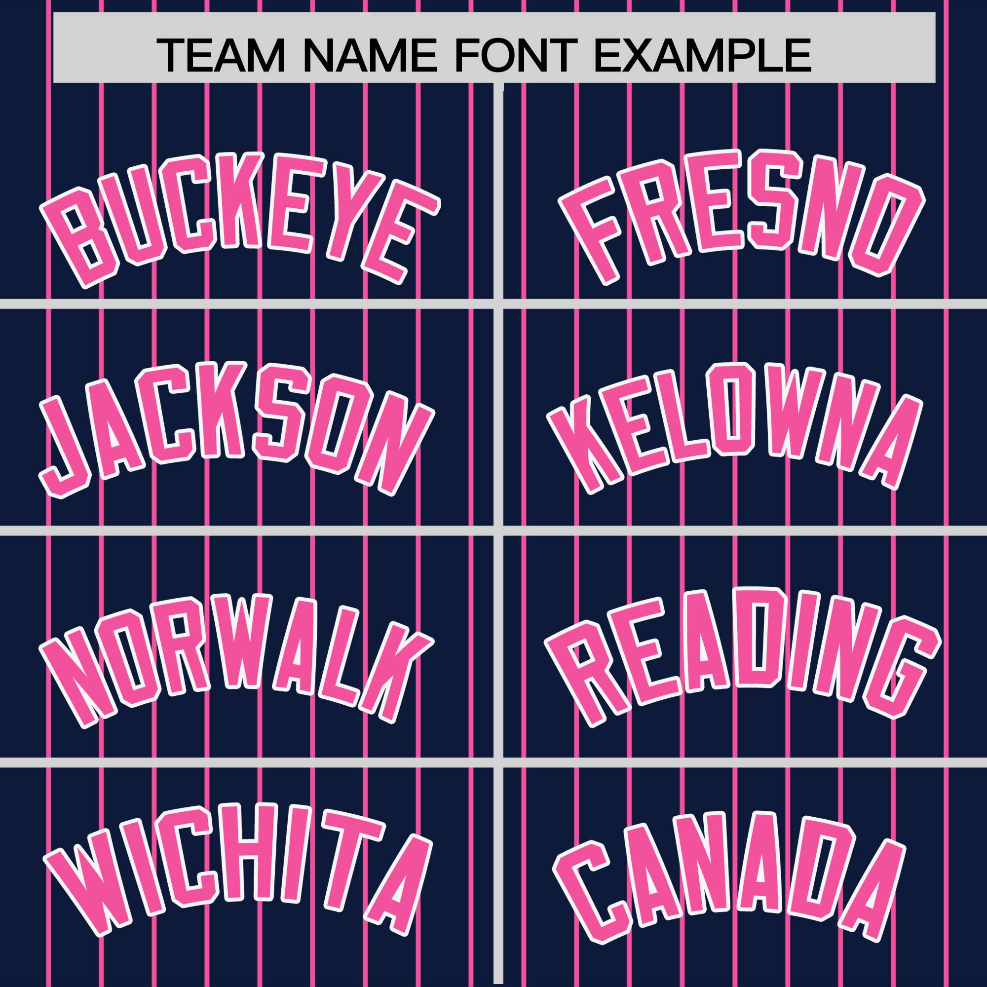 Custom Navy Pink Pinstripe Personalized Two-Tone Authentic Baseball Jersey