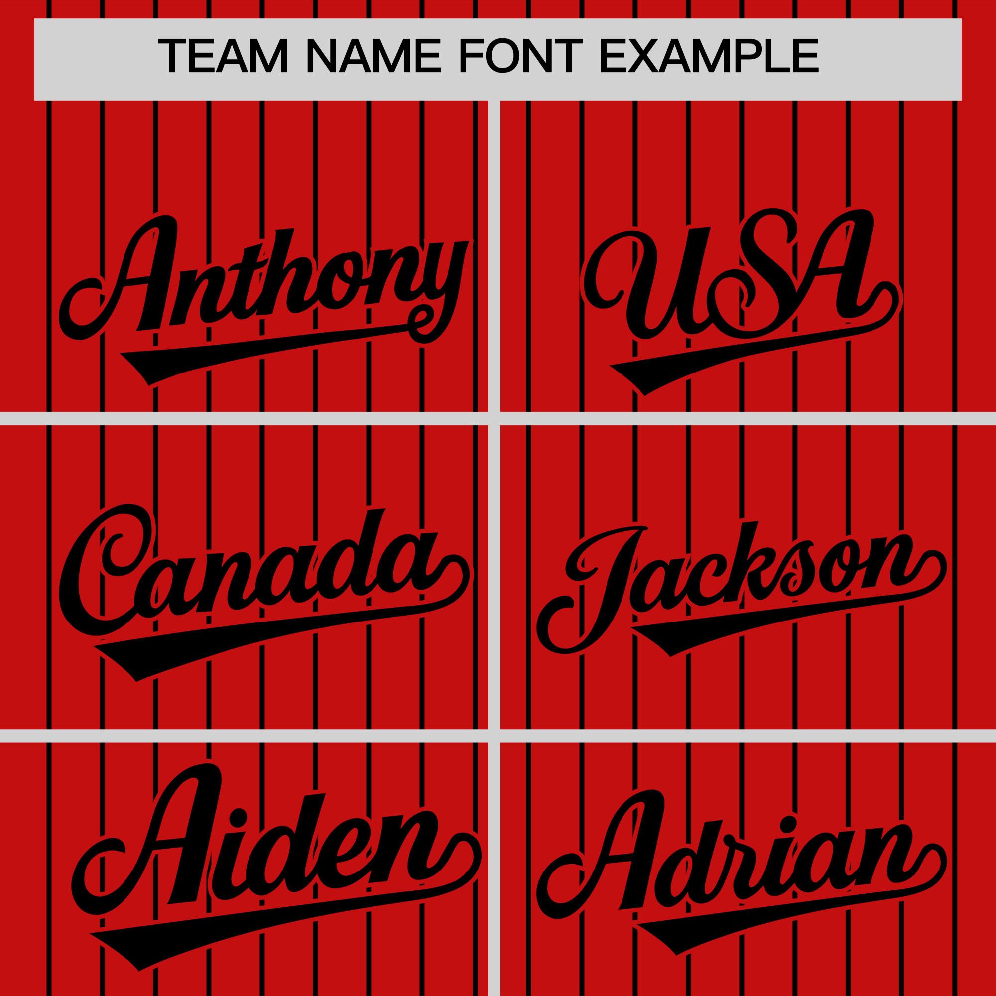 Custom Red Black Pinstripe Personalized Two-Tone Authentic Baseball Jersey