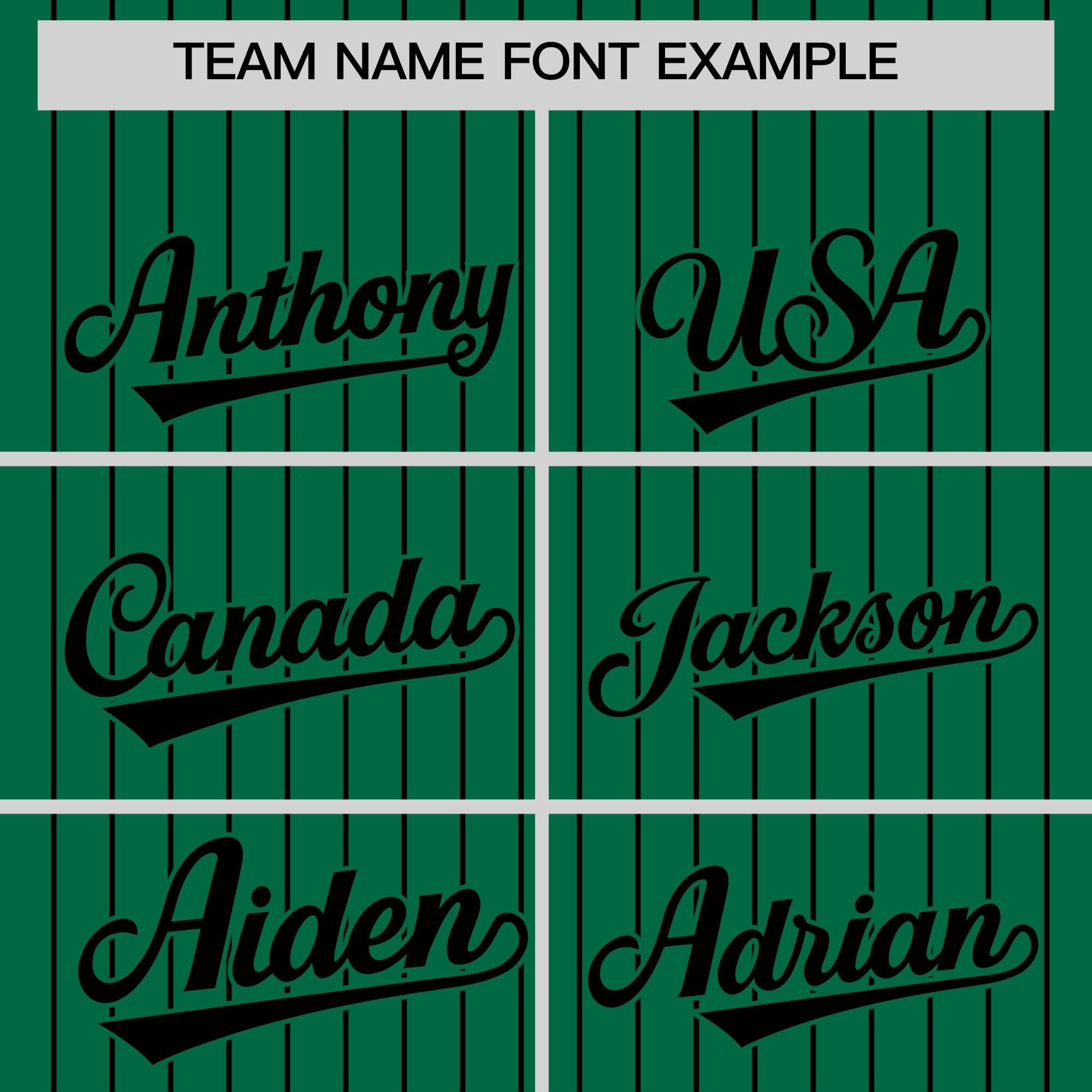 Custom Kelly Green Black Pinstripe Personalized Two-Tone Authentic Baseball Jersey