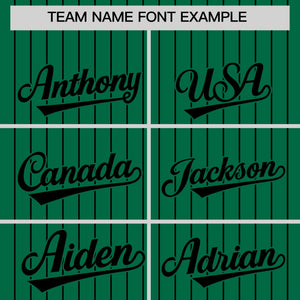 Custom Kelly Green Black Pinstripe Personalized Two-Tone Authentic Baseball Jersey