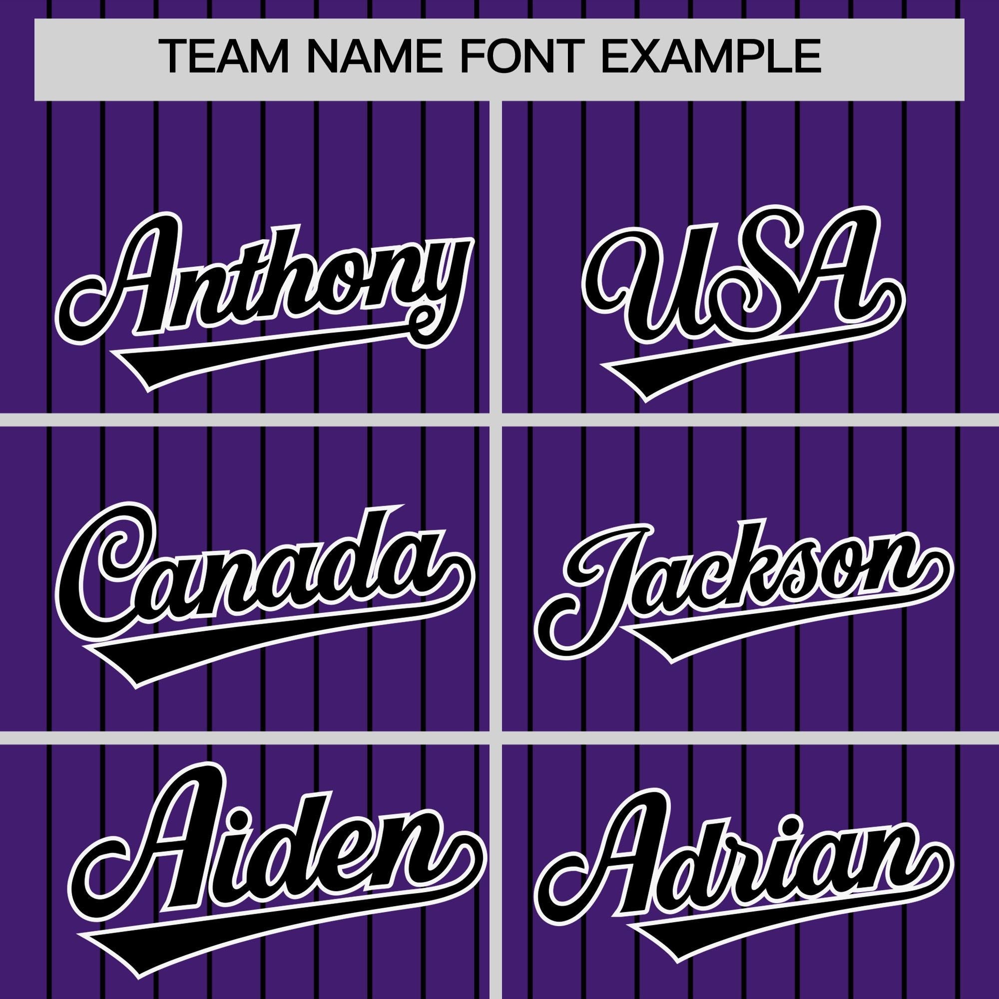 Custom Purple Black Pinstripe Personalized Two-Tone Authentic Baseball Jersey