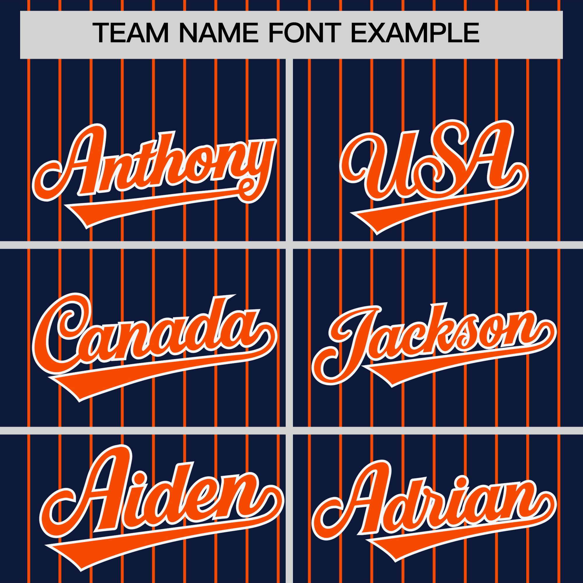 Custom Navy Orange Pinstripe Personalized Two-Tone Authentic Baseball Jersey