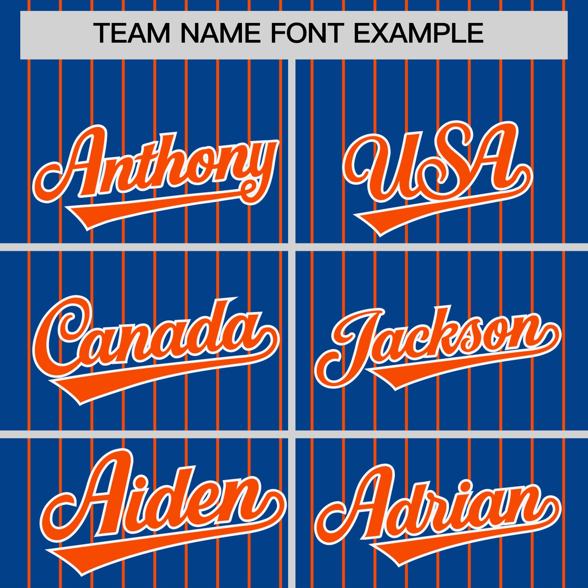 Custom Royal Orange Pinstripe Personalized Two-Tone Authentic Baseball Jersey