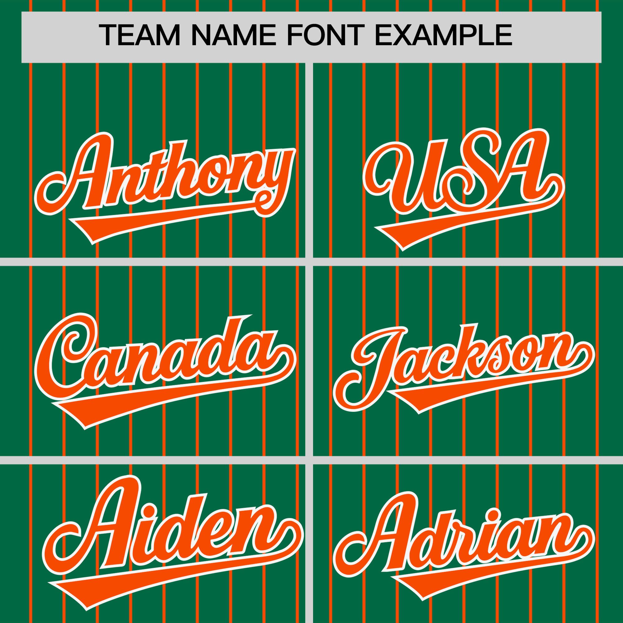 Custom Kelly Green Orange Pinstripe Personalized Two-Tone Authentic Baseball Jersey