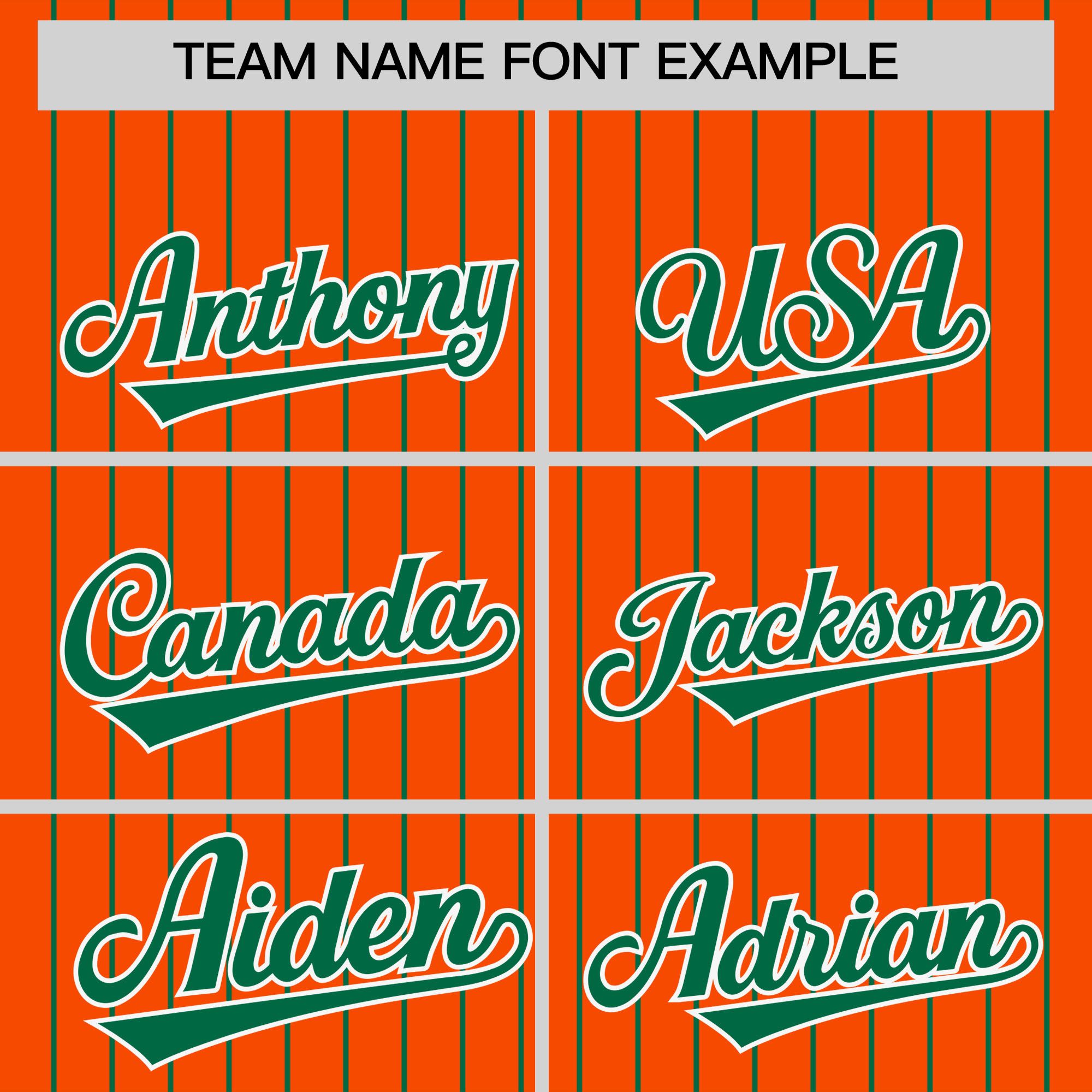 Custom Orange Kelly Green Pinstripe Personalized Two-Tone Authentic Baseball Jersey