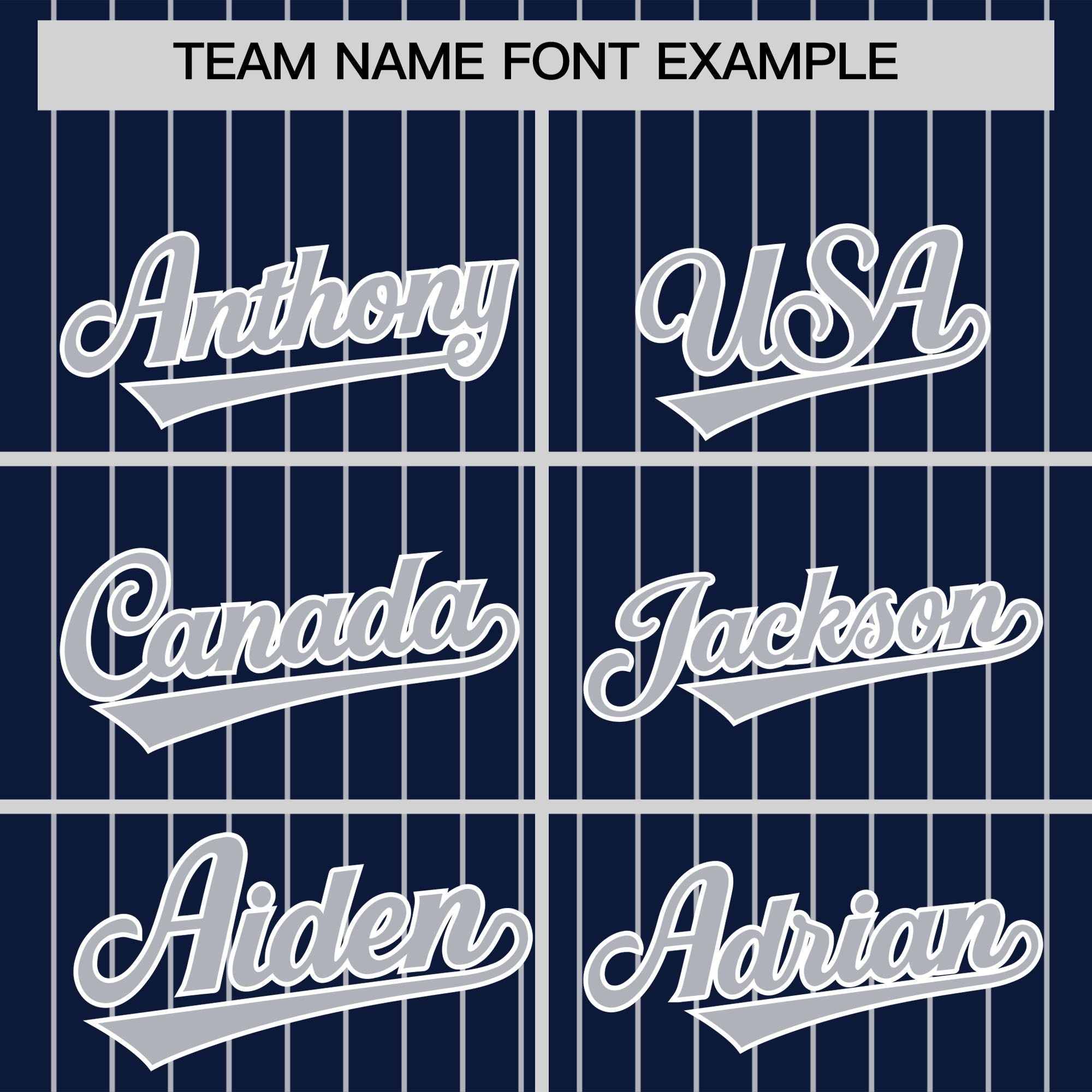 Custom Navy Gray Pinstripe Personalized Two-Tone Authentic Baseball Jersey