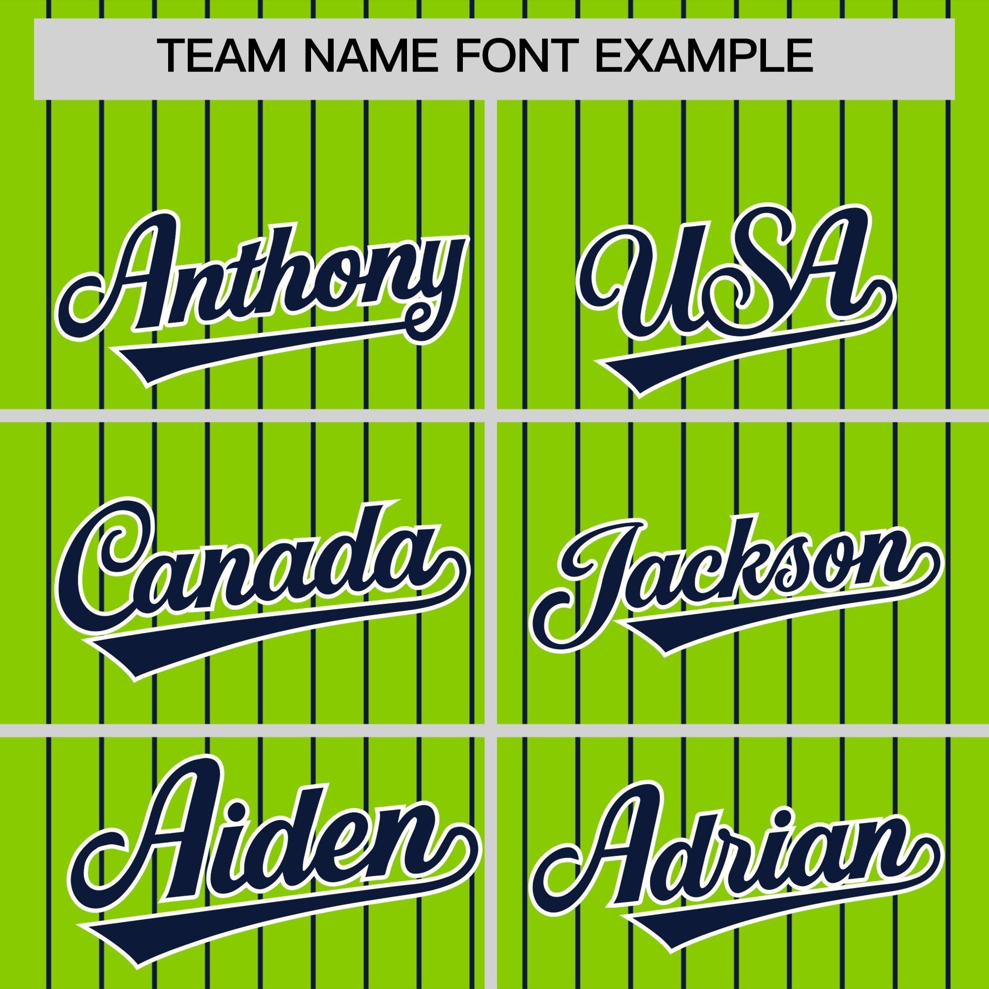 Custom Neon Green Navy Pinstripe Personalized Two-Tone Authentic Baseball Jersey