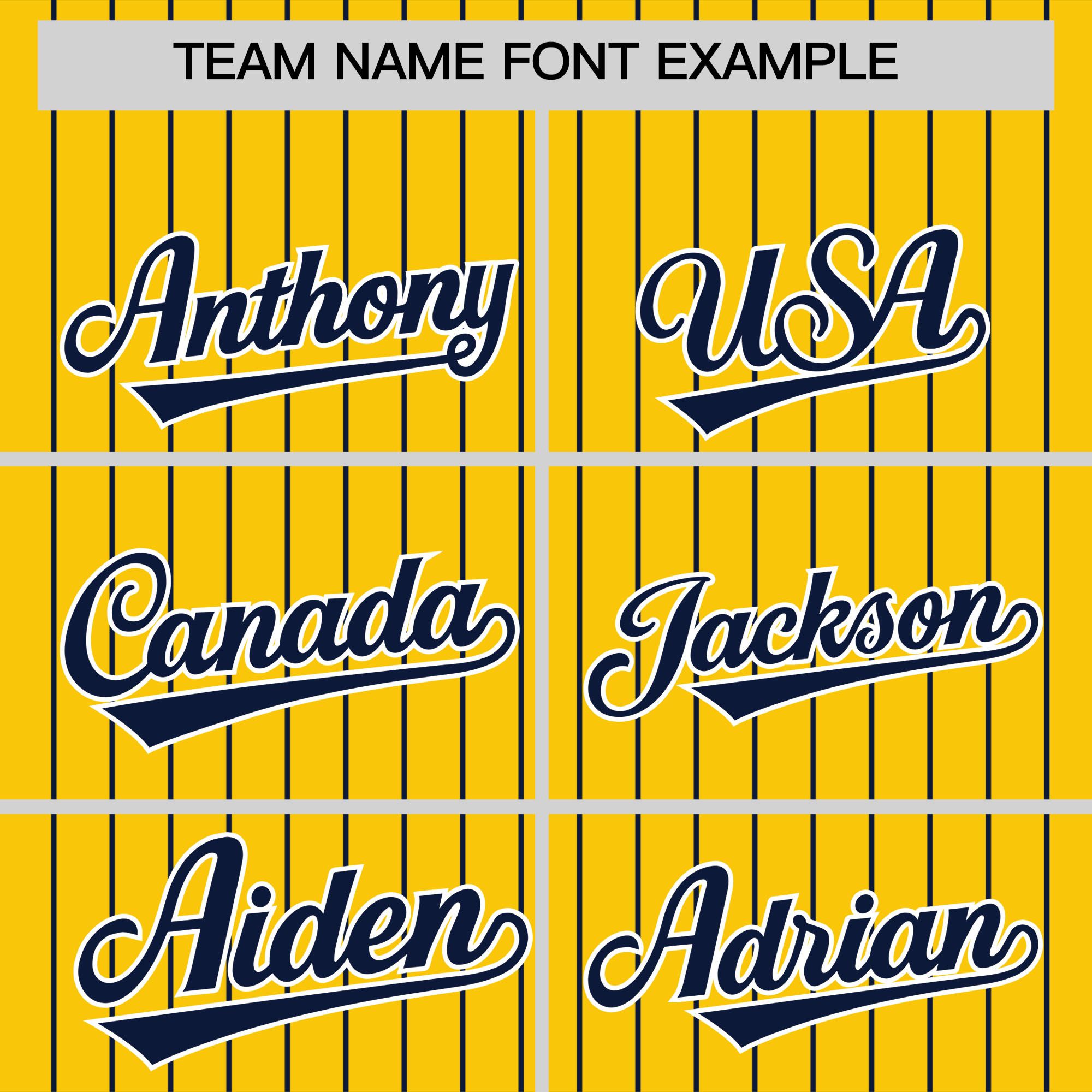 Custom Gold Navy Pinstripe Personalized Two-Tone Authentic Baseball Jersey