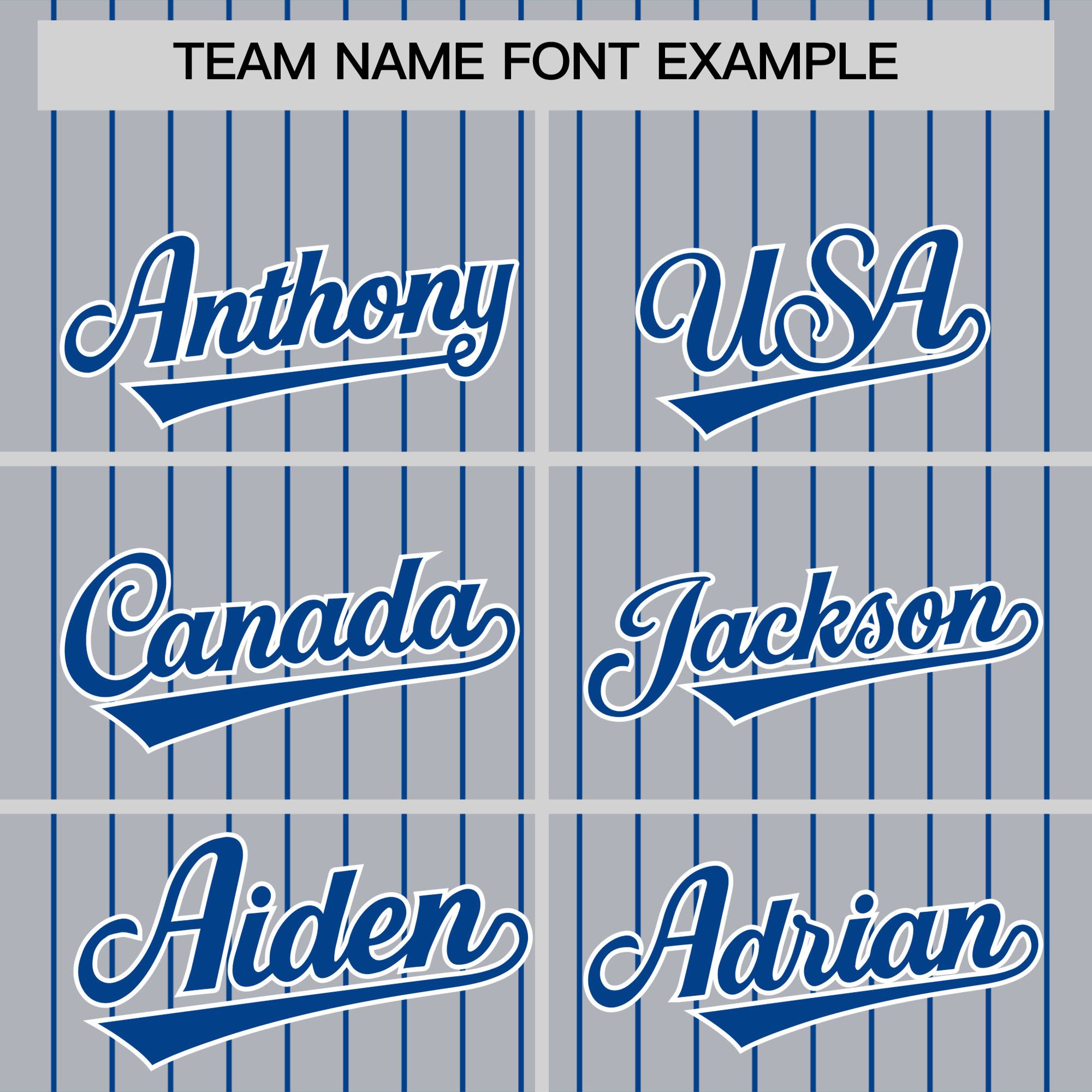 Custom Gray Royal Pinstripe Personalized Two-Tone Authentic Baseball Jersey