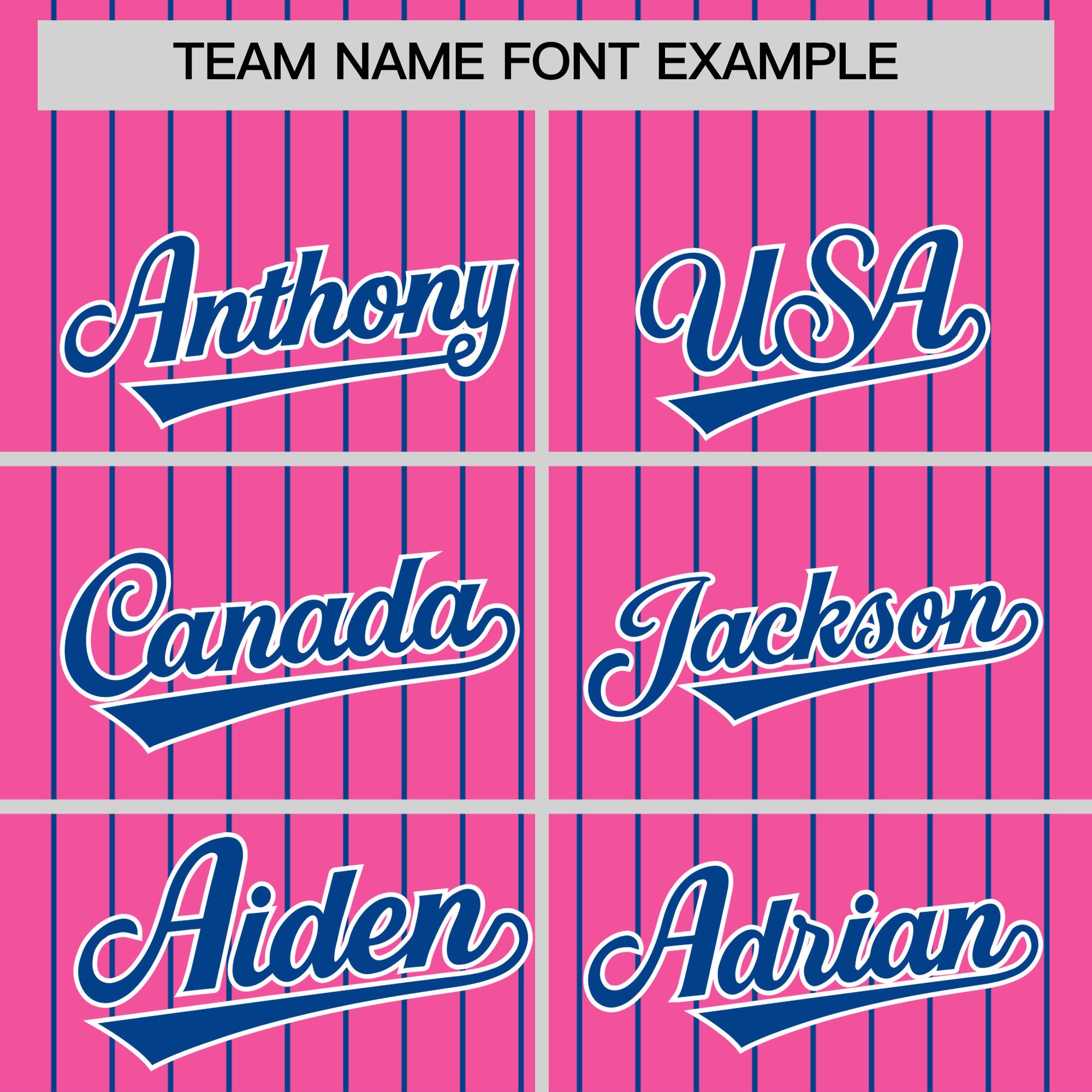 Custom Pink Royal Pinstripe Personalized Two-Tone Authentic Baseball Jersey