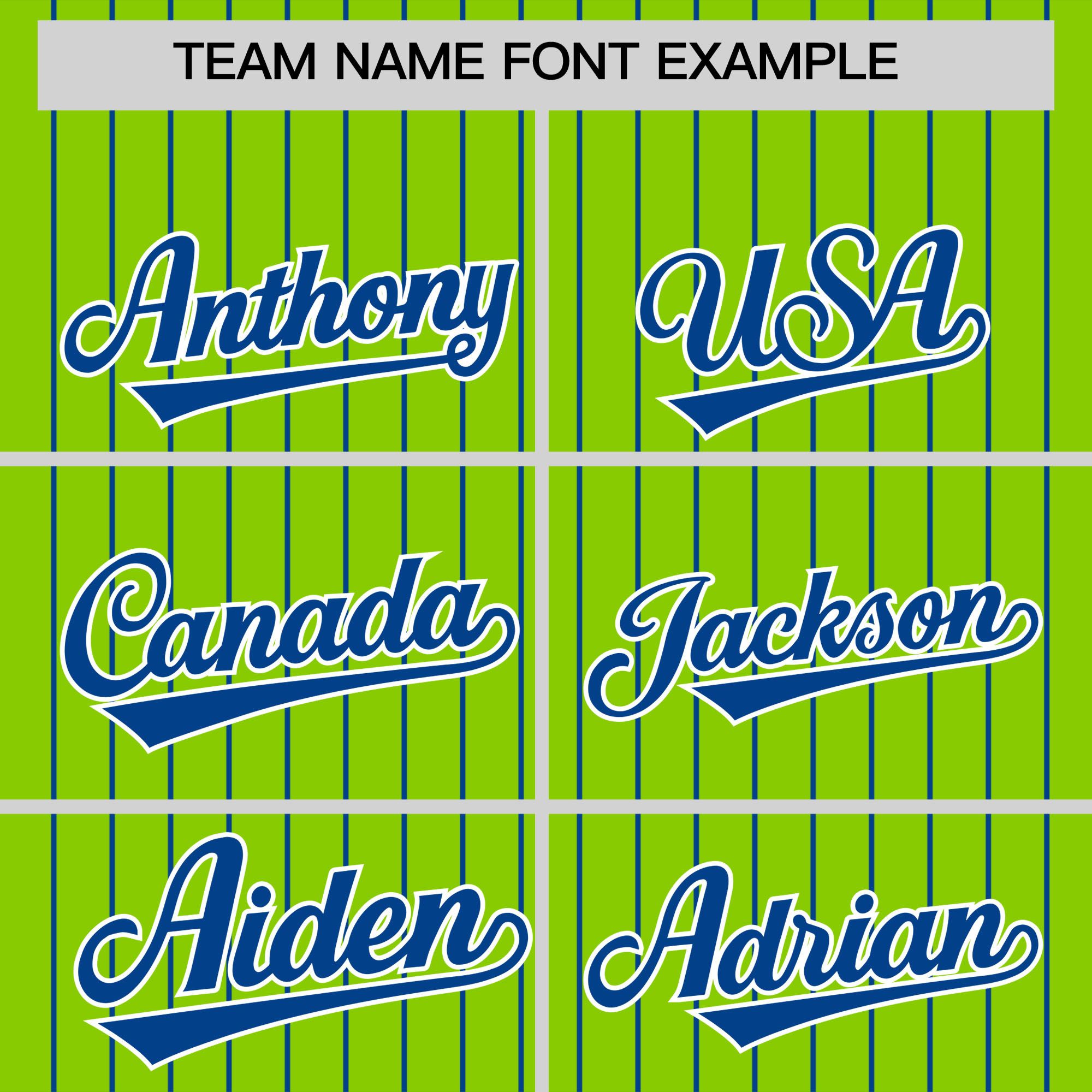 Custom Neon Green Royal Pinstripe Personalized Two-Tone Authentic Baseball Jersey