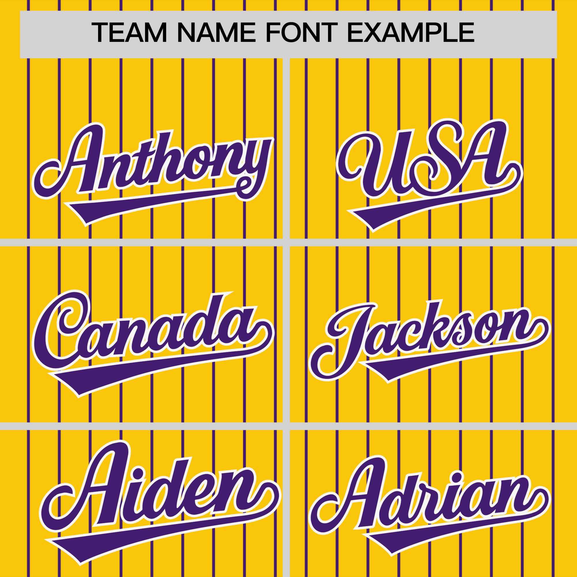 Custom Gold Purple Pinstripe Personalized Two-Tone Authentic Baseball Jersey