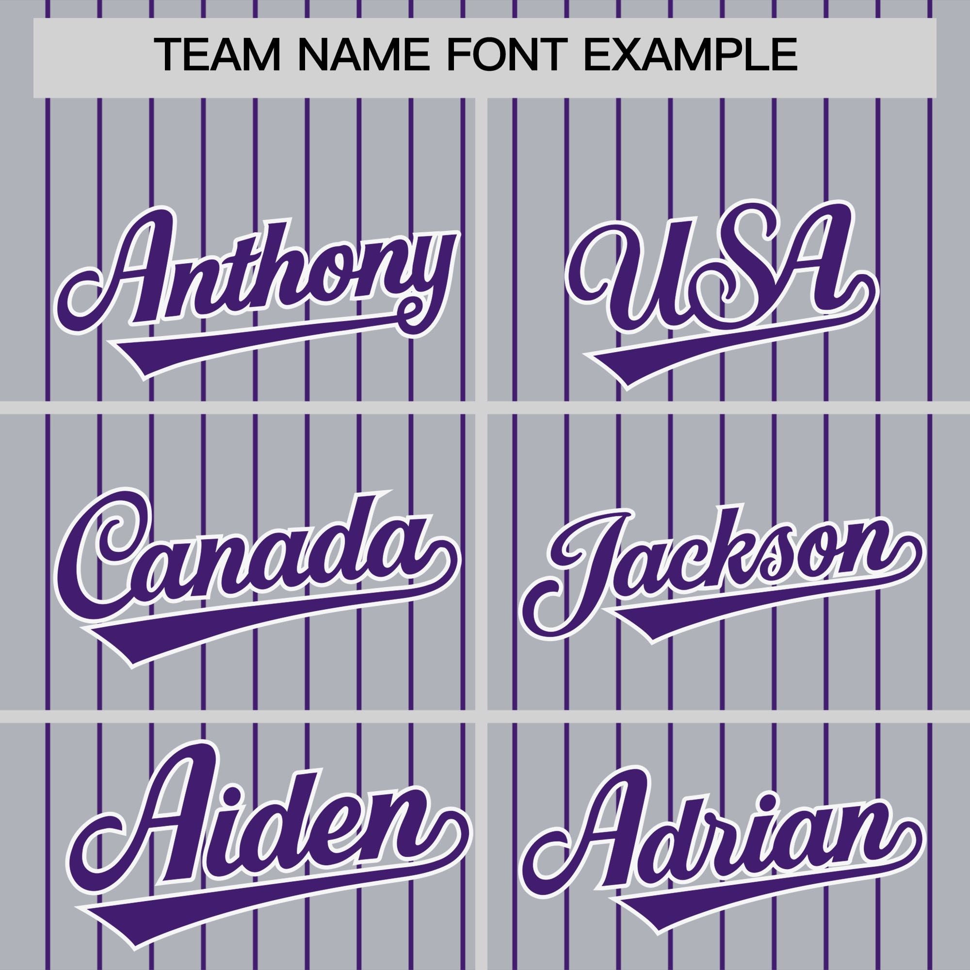 Custom Gray Purple Pinstripe Personalized Two-Tone Authentic Baseball Jersey