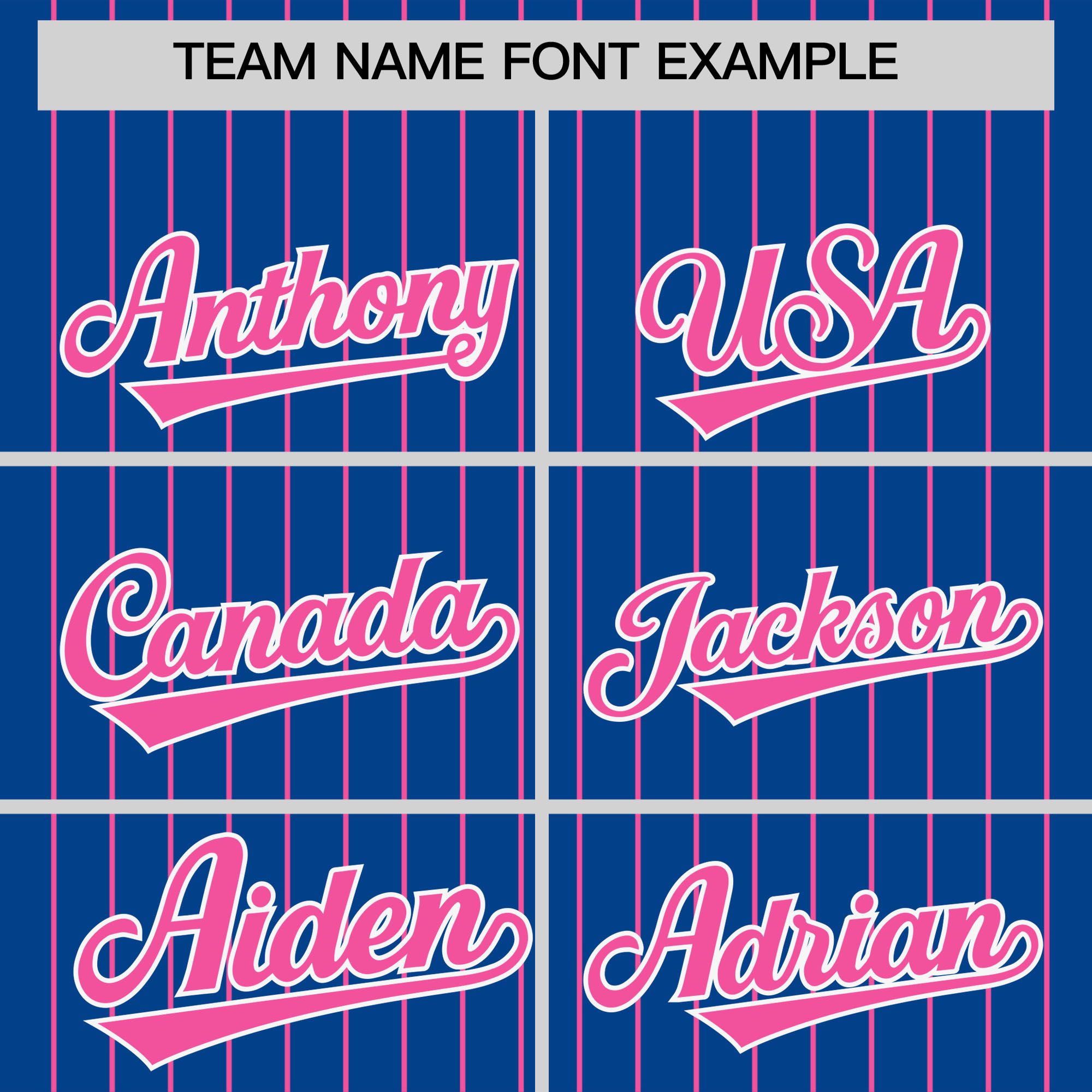 Custom Royal Pink Pinstripe Personalized Two-Tone Authentic Baseball Jersey