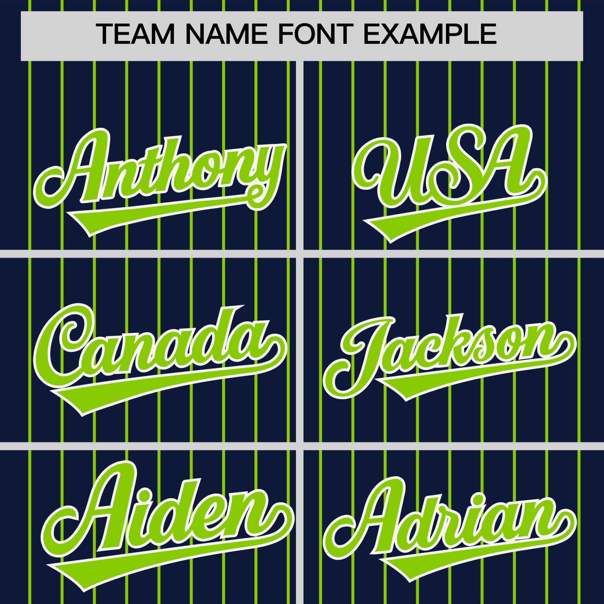 Custom Navy Neon Green Pinstripe Personalized Two-Tone Authentic Baseball Jersey