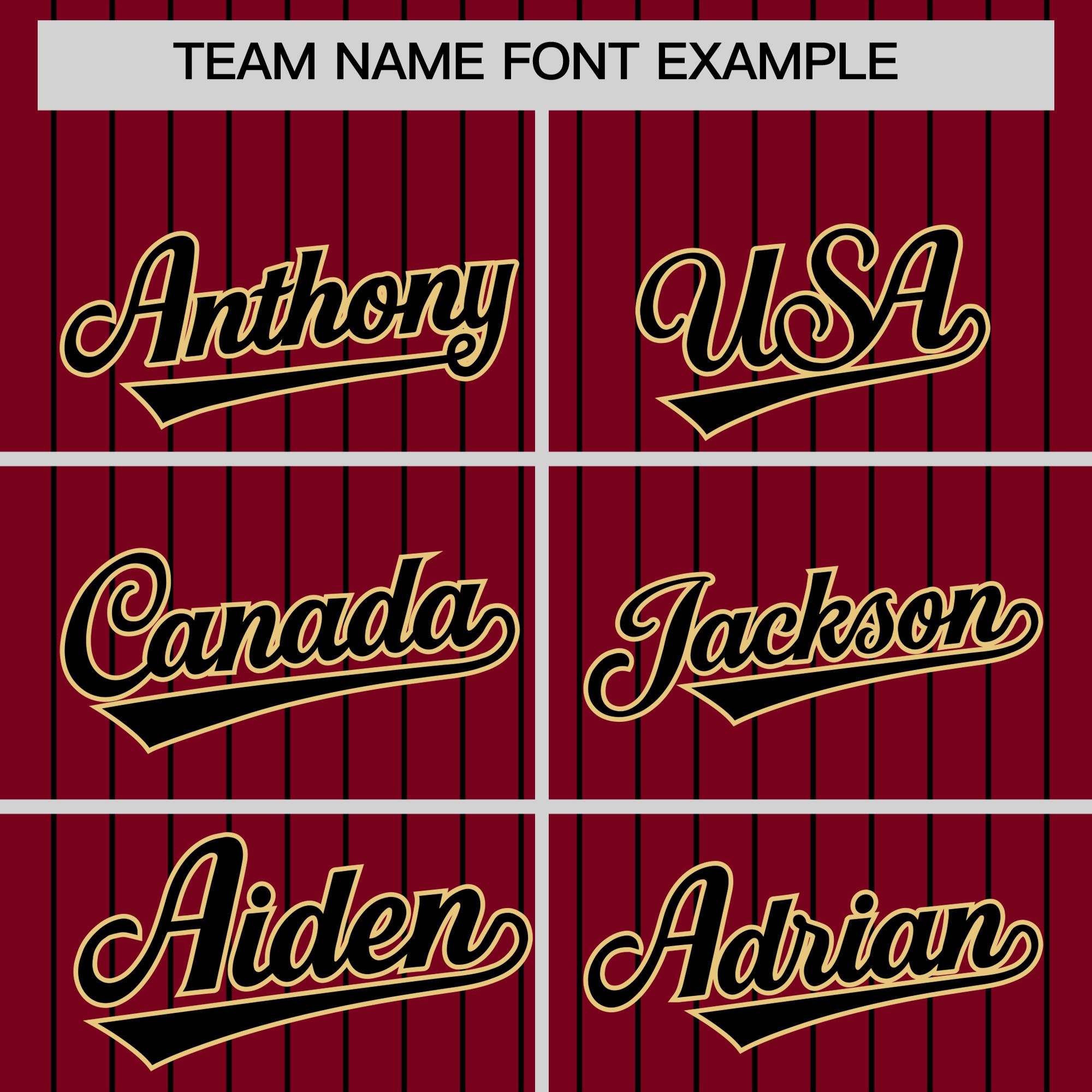 Custom Crimson Black Pinstripe Personalized Two-Tone Authentic Baseball Jersey