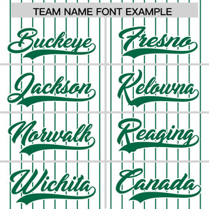 Custom White Kelly Green Pinstripe Personalized Two-Tone Authentic Baseball Jersey