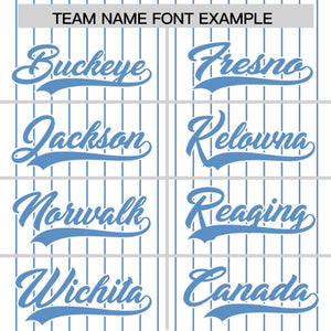 Custom White Light Blue Pinstripe Personalized Two-Tone Authentic Baseball Jersey