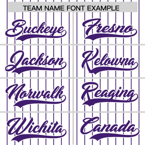 Custom White Purple Pinstripe Personalized Two-Tone Authentic Baseball Jersey